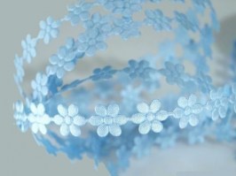 Lemovka saténová kvet modrá 7mm