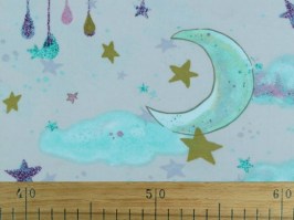 Látka svetlomodrá mesiac a hviezdy1