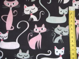 Látka čierna ružovosivé mačky1