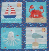 Panel detský modrý námornický motív